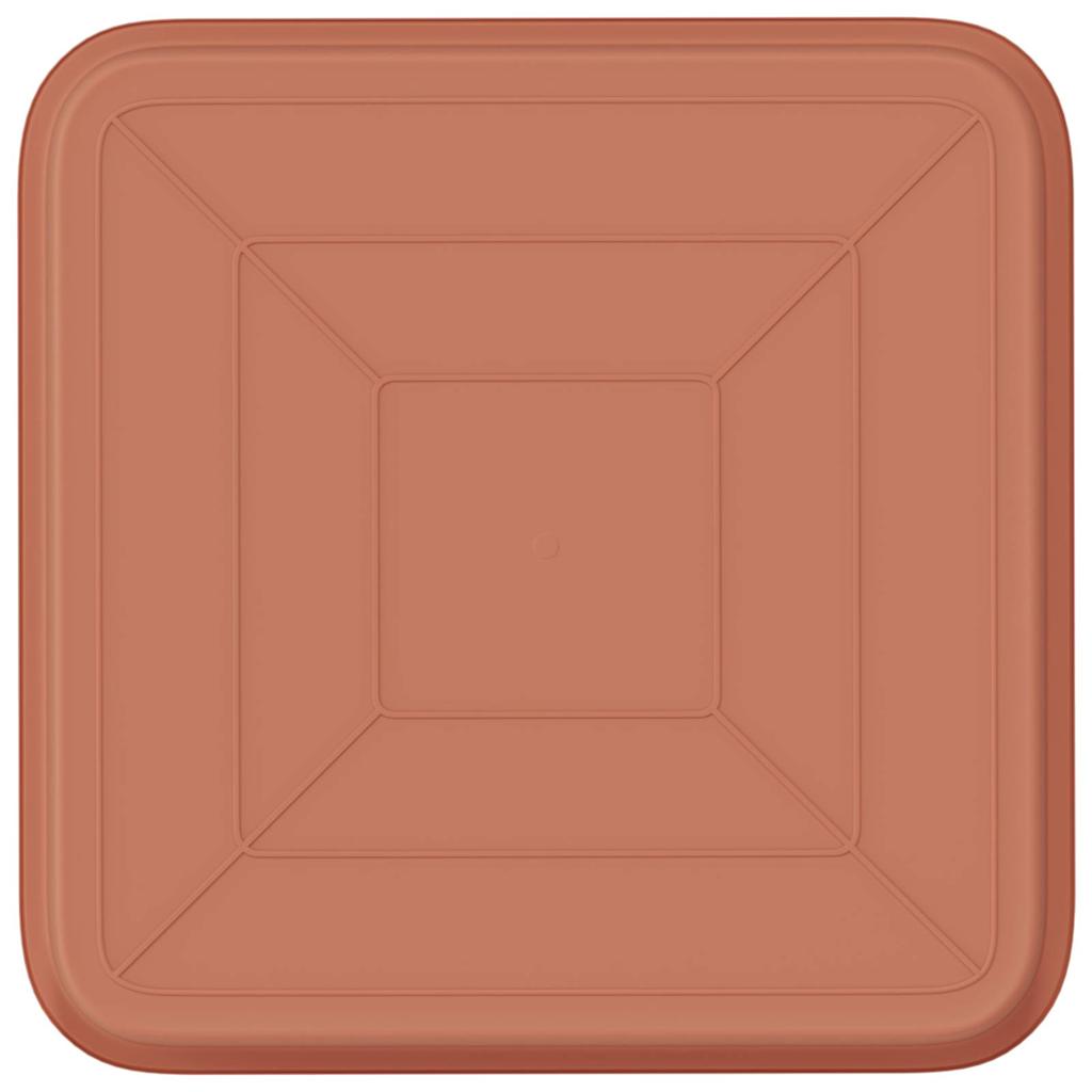 vidaXL Square Flower Tray 24 pcs Brick Red 15 x 15 x 2 cm Plastic