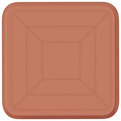 vidaXL Square Flower Tray 24 pcs Brick Red 15 x 15 x 2 cm Plastic