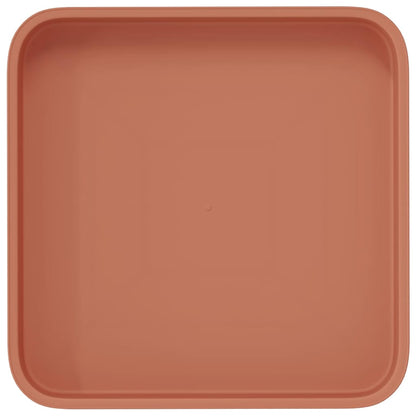 vidaXL Square Flower Tray 24 pcs Brick Red 15 x 15 x 2 cm Plastic