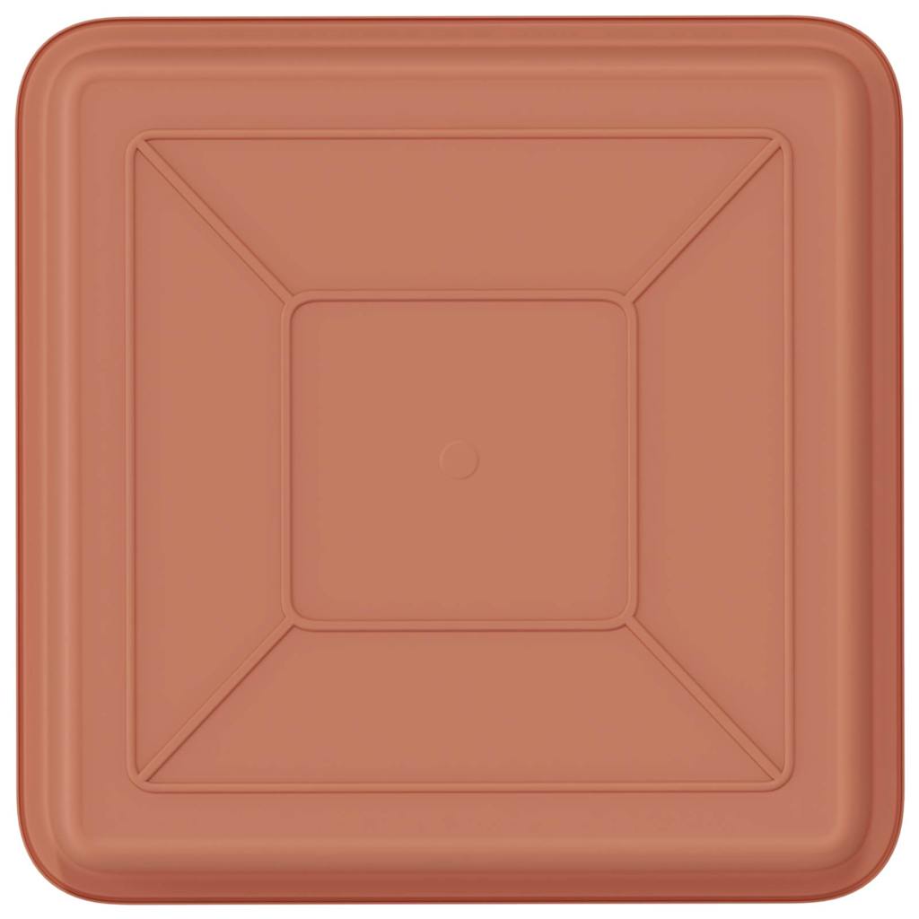 vidaXL Square Flower Tray 24 pcs Brick Red 18 x 18 x 2 cm Plastic
