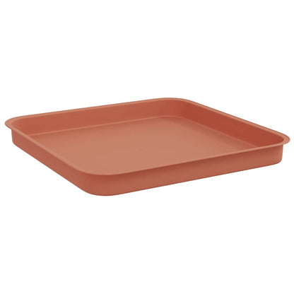 vidaXL Square Flower Tray 24 pcs Brick Red 21 x 21 x 2 cm Plastic