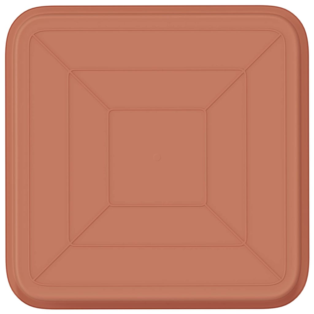 vidaXL Square Flower Tray 24 pcs Brick Red 21 x 21 x 2 cm Plastic