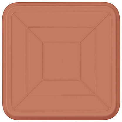 vidaXL Square Flower Tray 24 pcs Brick Red 21 x 21 x 2 cm Plastic