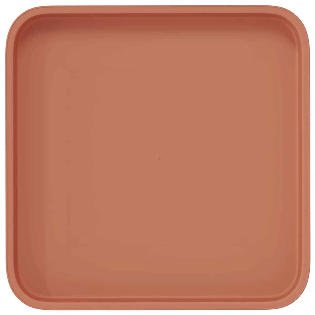 vidaXL Square Flower Tray 24 pcs Brick Red 21 x 21 x 2 cm Plastic
