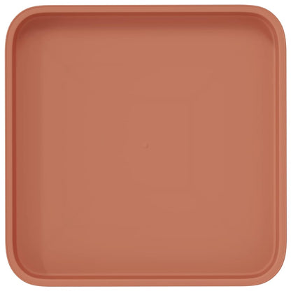 vidaXL Square Flower Tray 24 pcs Brick Red 21 x 21 x 2 cm Plastic