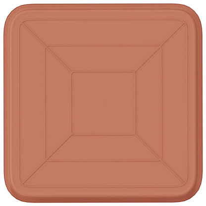 vidaXL Square Flower Tray 24 pcs Brick Red 25.5 x 25.5 x 2.5 cm