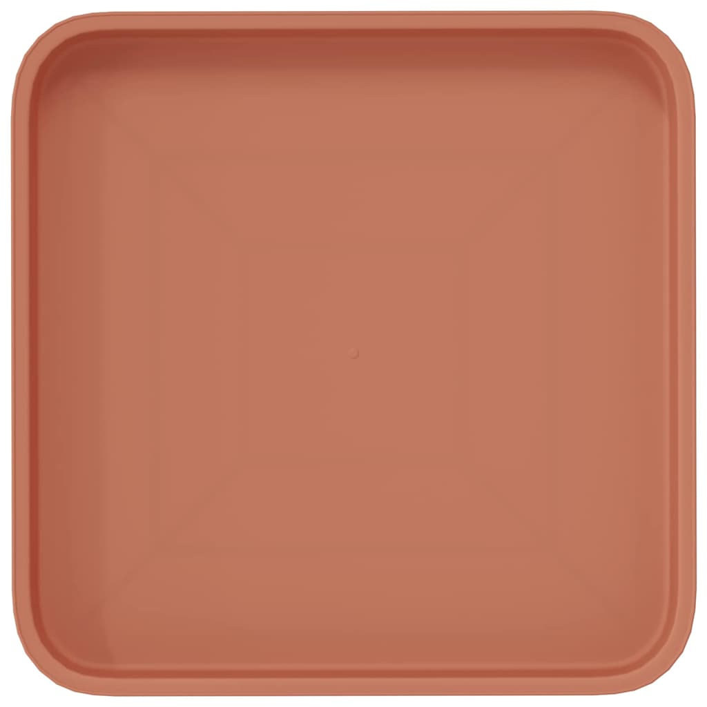 vidaXL Square Flower Tray 24 pcs Brick Red 25.5 x 25.5 x 2.5 cm