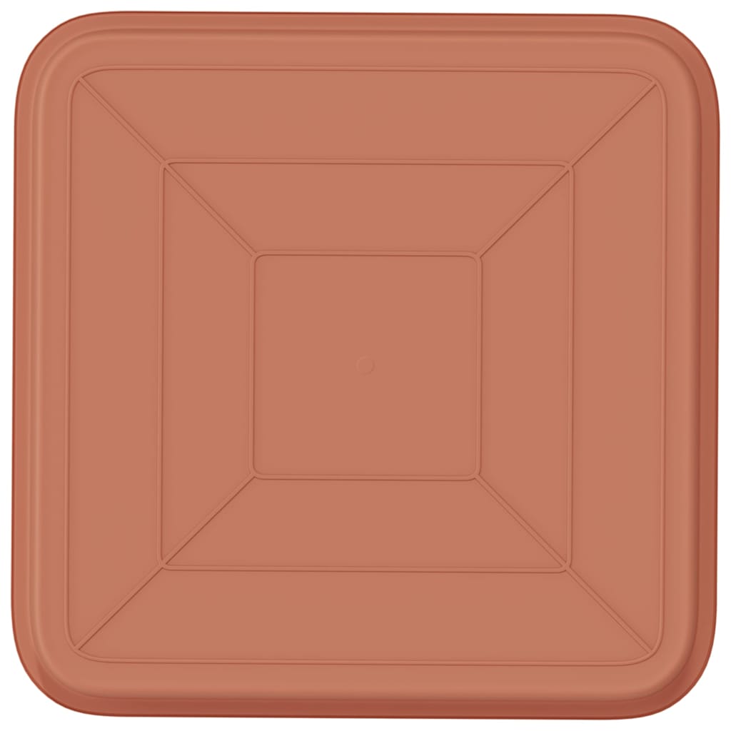 vidaXL Square Flower Tray 24 pcs Brick Red 32 x 32 x 2.5 cm Plastic