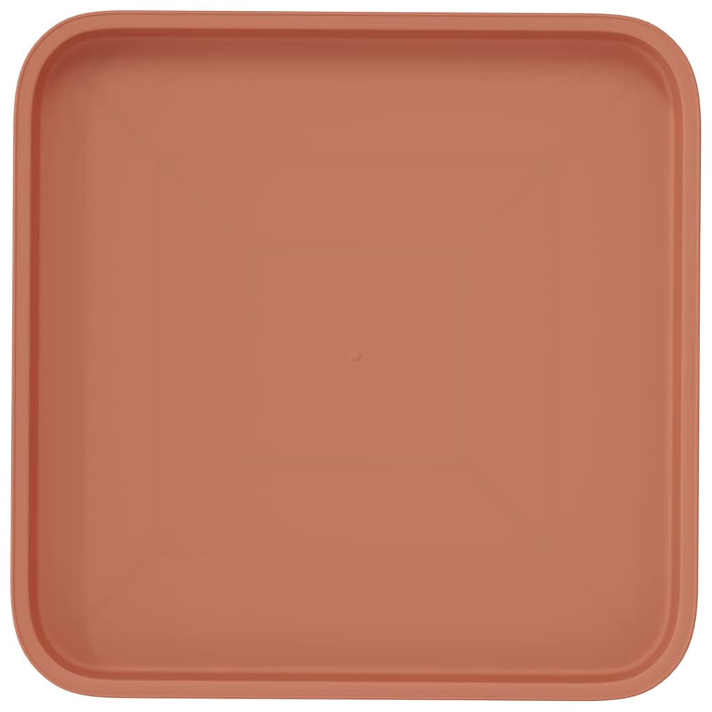 vidaXL Square Flower Tray 24 pcs Brick Red 32 x 32 x 2.5 cm Plastic