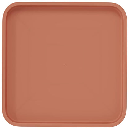 vidaXL Square Flower Tray 24 pcs Brick Red 32 x 32 x 2.5 cm Plastic