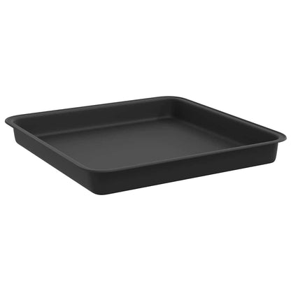 vidaXL Square Flower Tray 24 pcs Black 18 x 18 x 2 cm Plastic