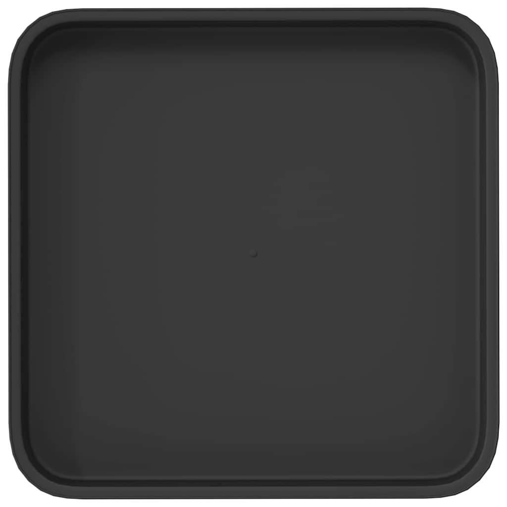 vidaXL Square Flower Tray 24 pcs Black 25.5 x 25.5 x 2.5 cm Plastic