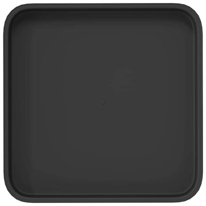 vidaXL Square Flower Tray 24 pcs Black 25.5 x 25.5 x 2.5 cm Plastic