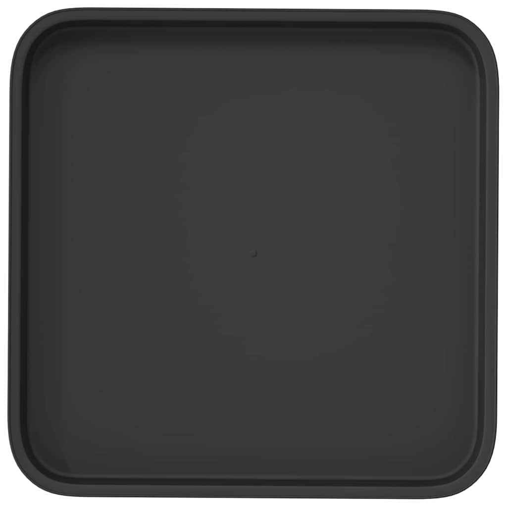 vidaXL Square Flower Tray 24 pcs Black 32 x 32 x 2.5 cm Plastic