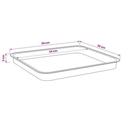 vidaXL Square Flower Tray 24 pcs Black 36 x 36 x 3 cm Plastic