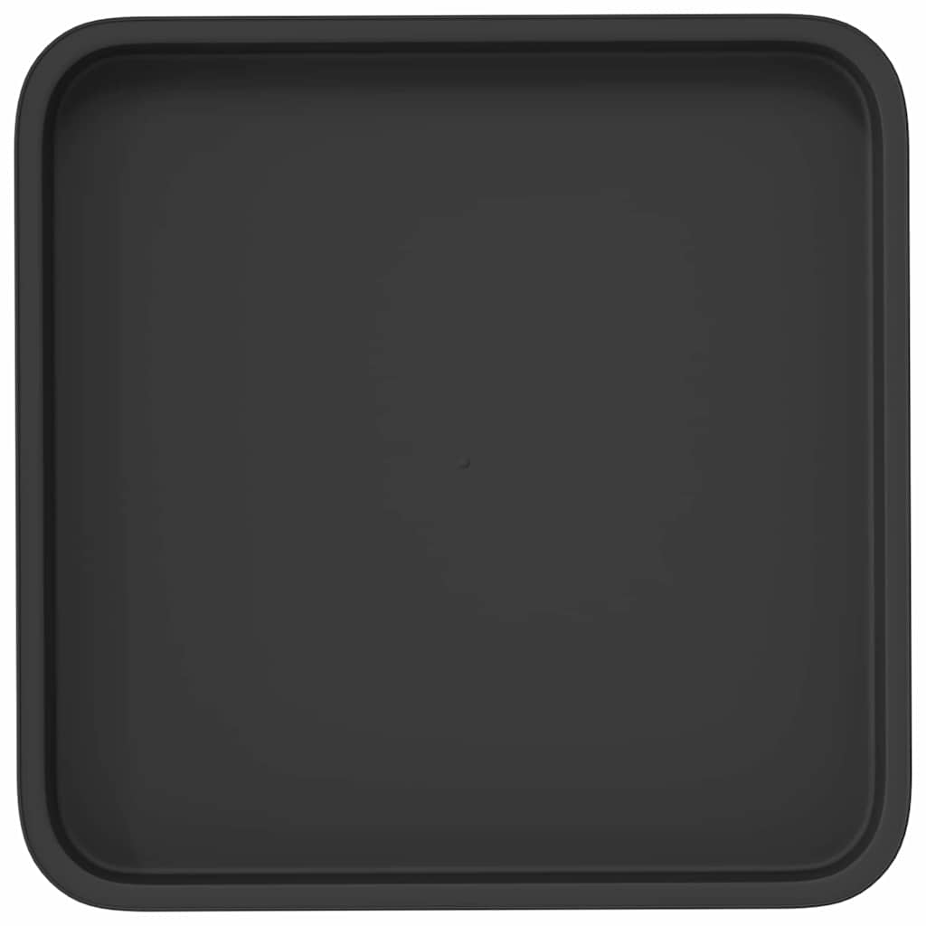 vidaXL Square Flower Tray 24 pcs Black 36 x 36 x 2.5 cm Plastic