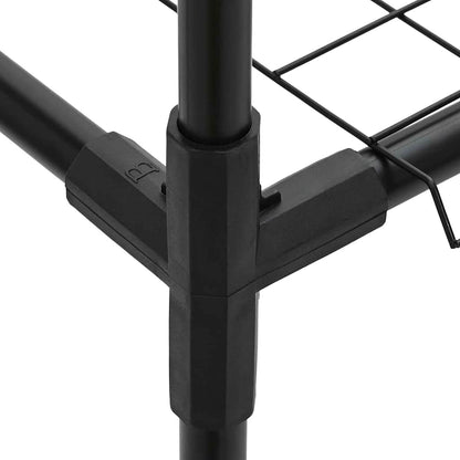 vidaXL 3-Tier Plant Stand Black 100 x 32 x 102 cm Steel