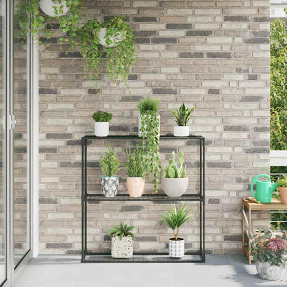 vidaXL 3-Tier Plant Stand Black 100 x 32 x 102 cm Steel