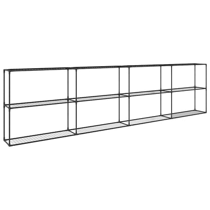 vidaXL 3-Tier Plant Stand Black 400 x 32 x 104 cm Steel