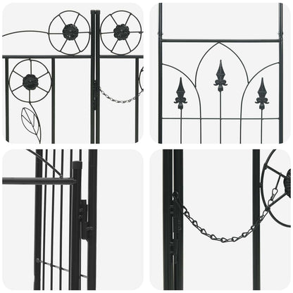 vidaXL Garden Arch with Lock Black 102 x 50 x 218 cm