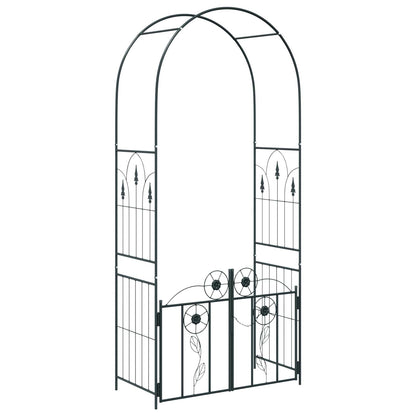 vidaXL Garden Arch with Lock Black 102 x 50 x 218 cm