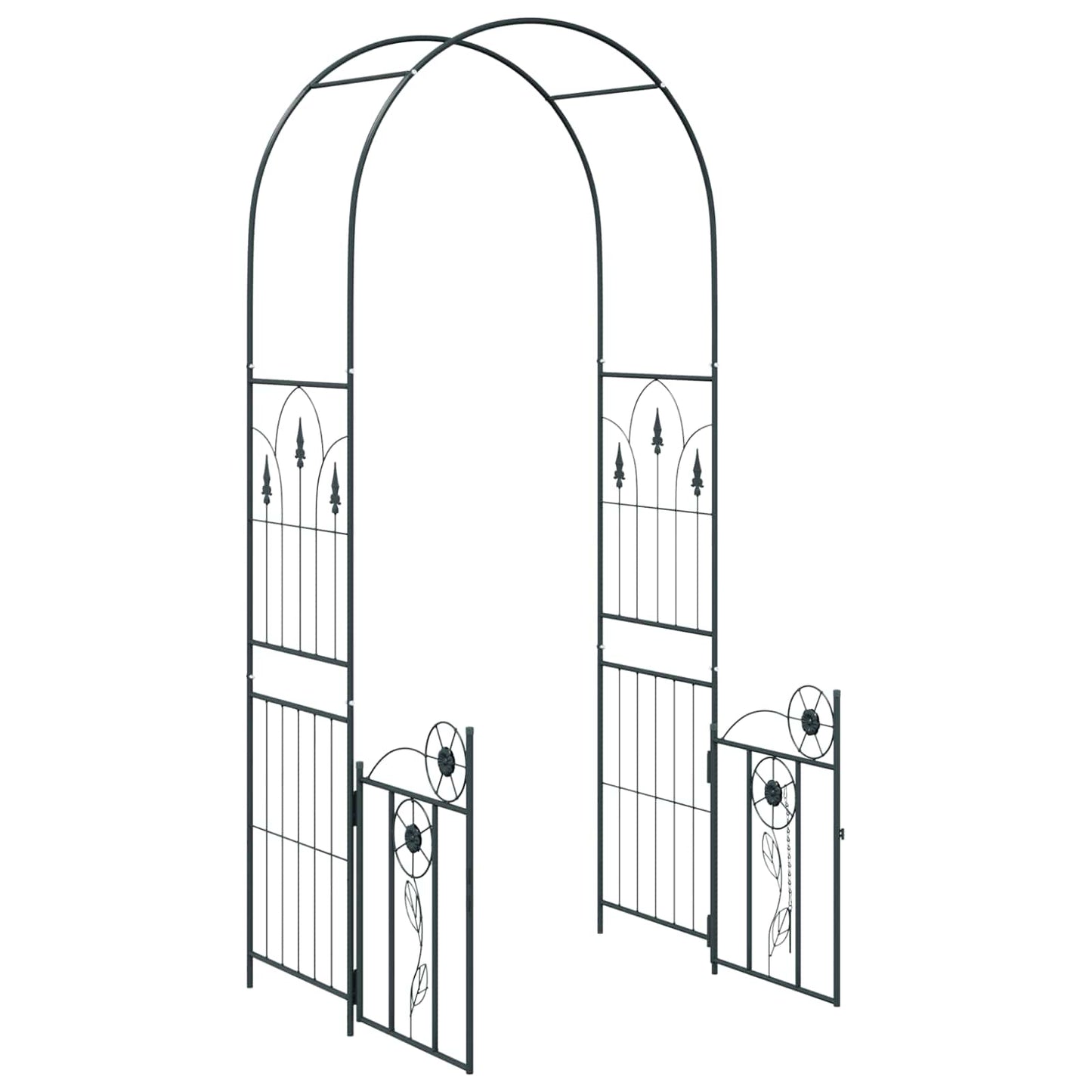 vidaXL Garden Arch with Lock Black 102 x 50 x 218 cm