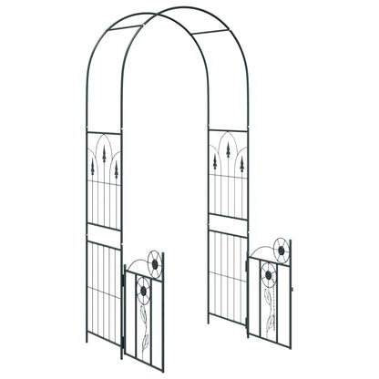vidaXL Garden Arch with Lock Black 102 x 50 x 218 cm