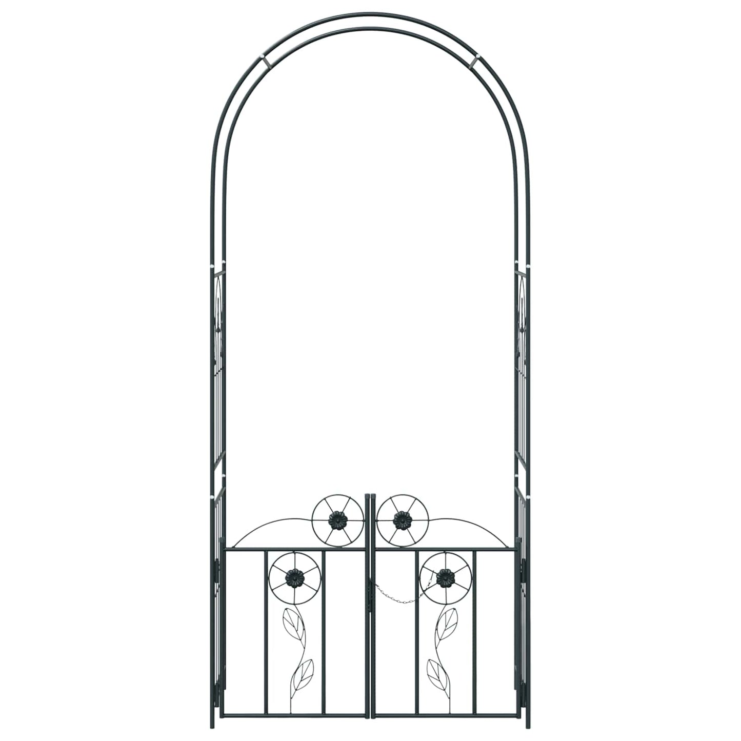 vidaXL Garden Arch with Lock Black 102 x 50 x 218 cm