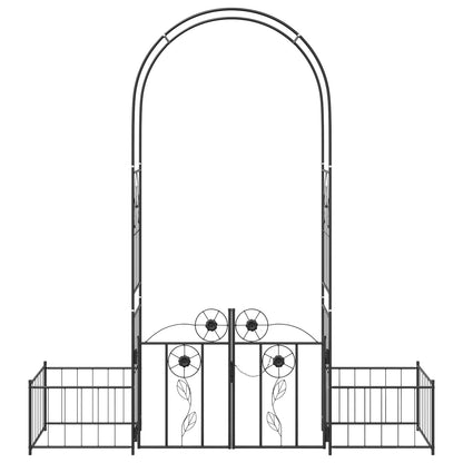 vidaXL Garden Arch with Lock Black 203 x 50 x 218 cm
