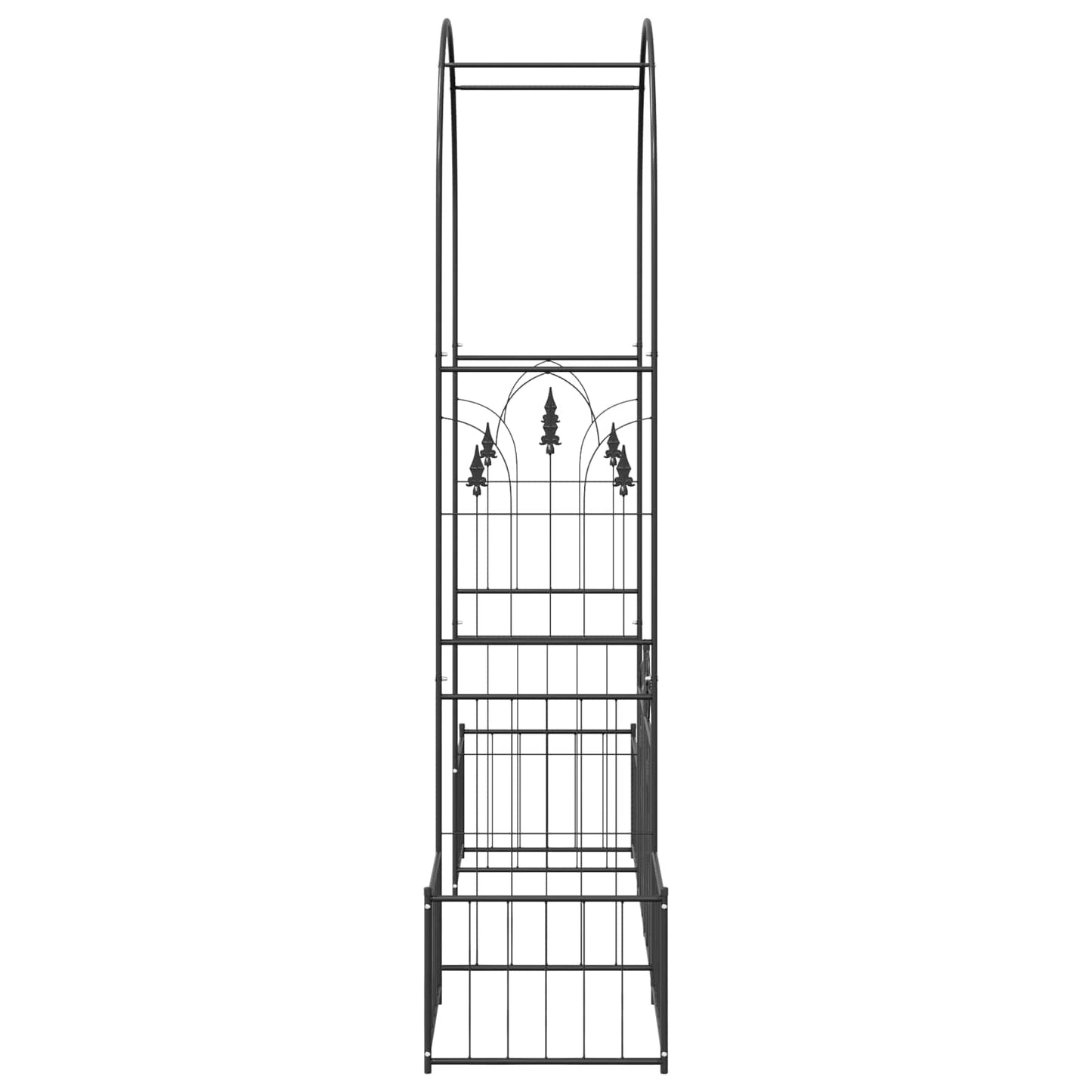 vidaXL Garden Arch with Lock Black 203 x 50 x 218 cm