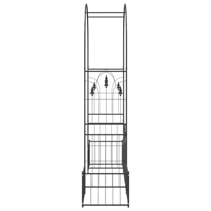 vidaXL Garden Arch with Lock Black 203 x 50 x 218 cm