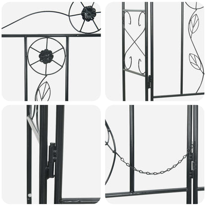 vidaXL Garden Arch Plain Black 115 x 37 x 226 cm