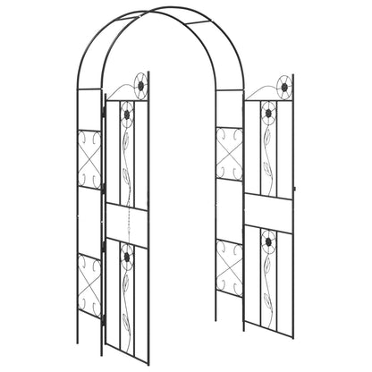 vidaXL Garden Arch Plain Black 115 x 37 x 226 cm