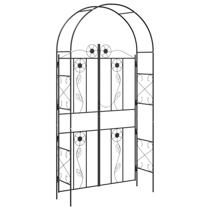 vidaXL Garden Arch Plain Black 115 x 37 x 226 cm