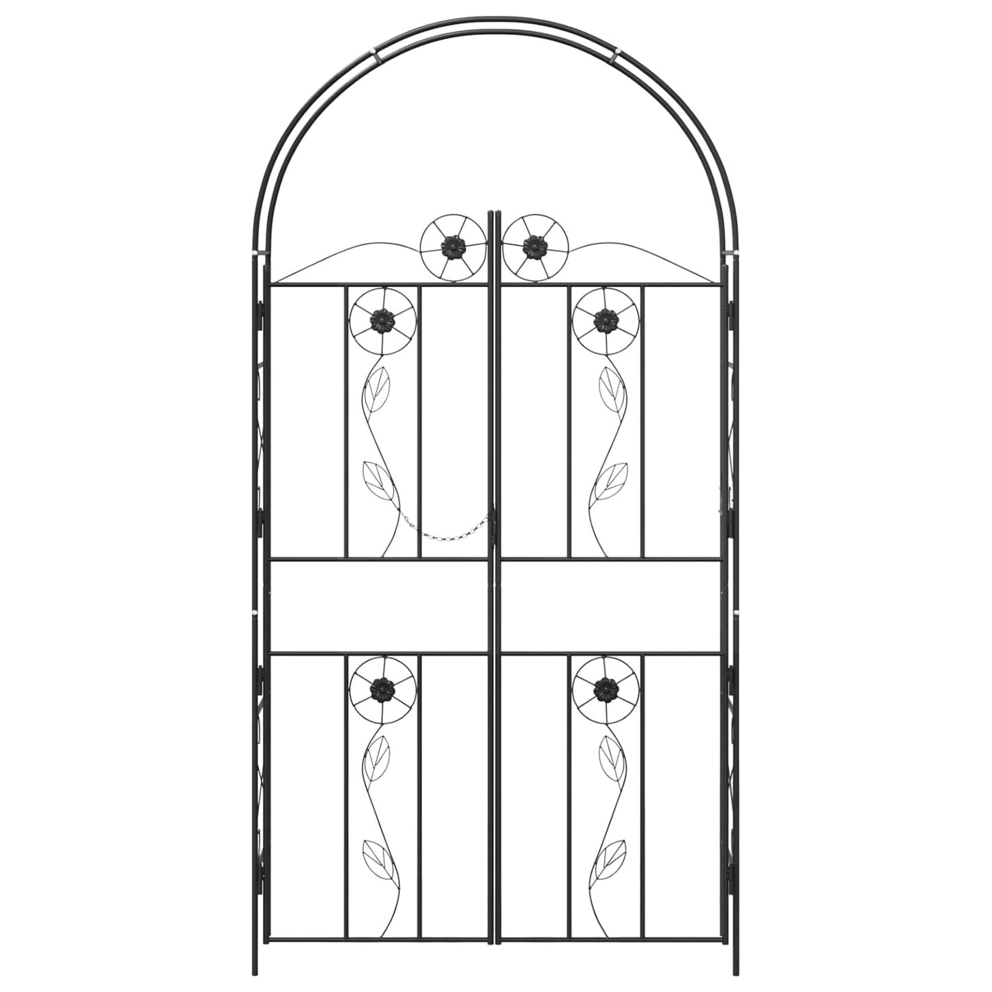 vidaXL Garden Arch Plain Black 115 x 37 x 226 cm