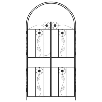 vidaXL Garden Arch Plain Black 115 x 37 x 226 cm