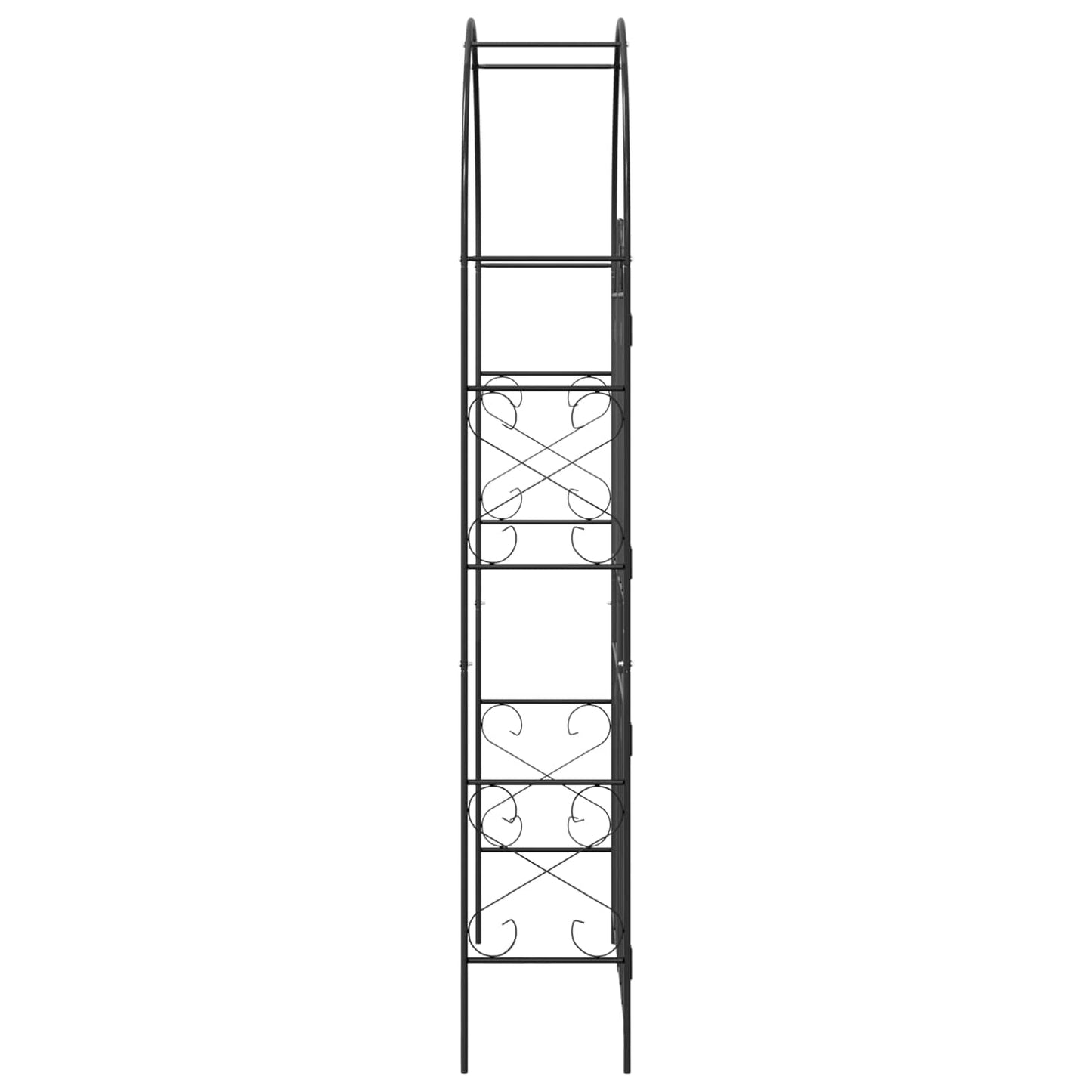 vidaXL Garden Arch Plain Black 115 x 37 x 226 cm