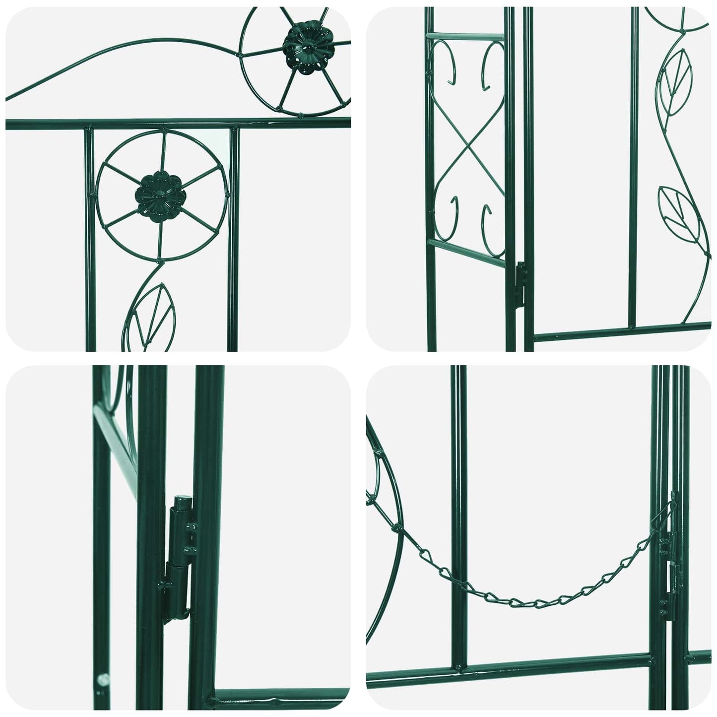 vidaXL Garden Arch Plain Green 115 x 37 x 226 cm