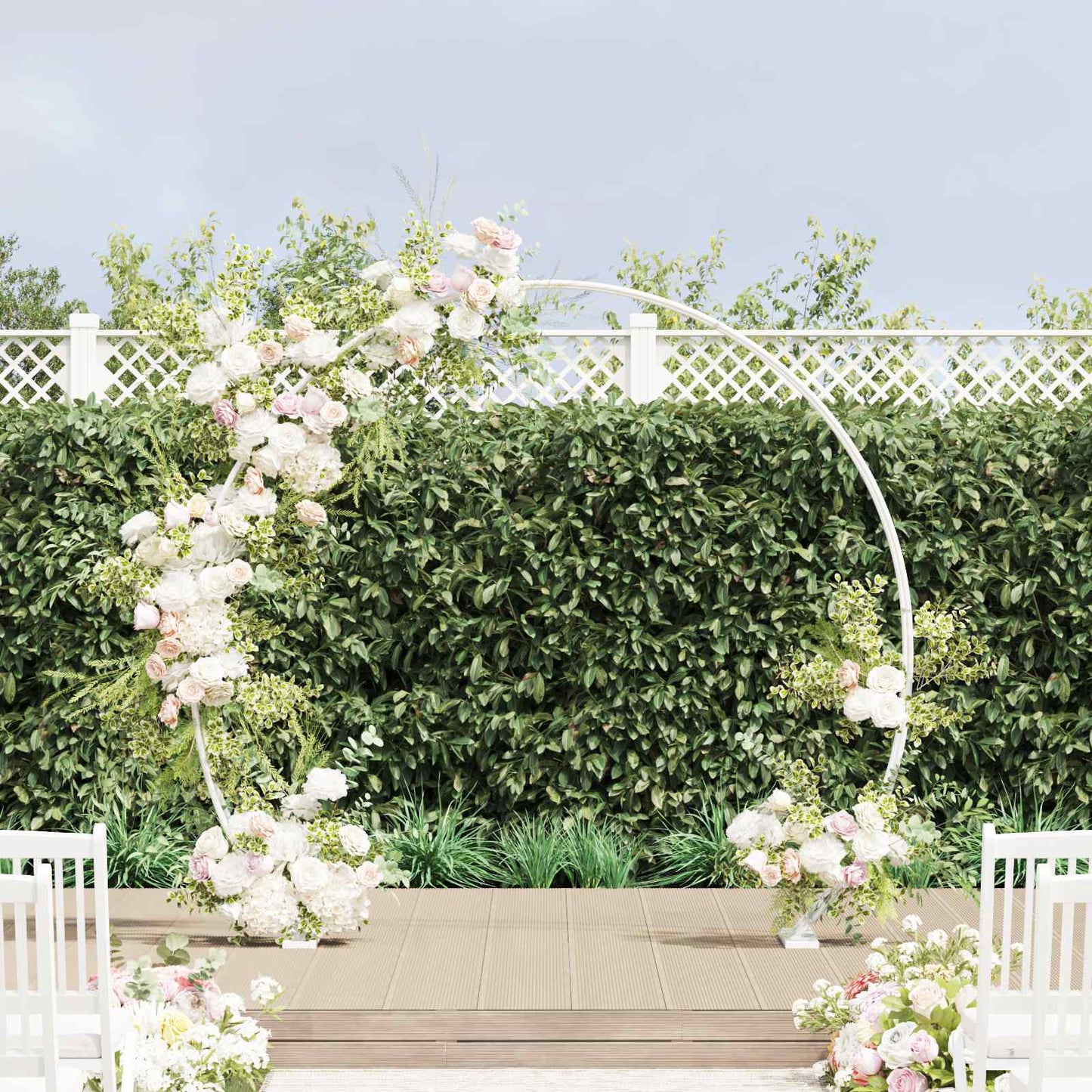 vidaXL Wedding Arch White 223 x 45 x 201 cm Steel