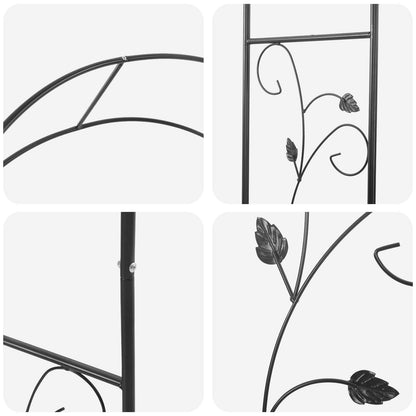 vidaXL Garden Arch Floral Black 115 x 37 x 231 cm