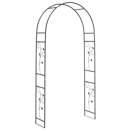 vidaXL Garden Arch Floral Black 115 x 37 x 231 cm