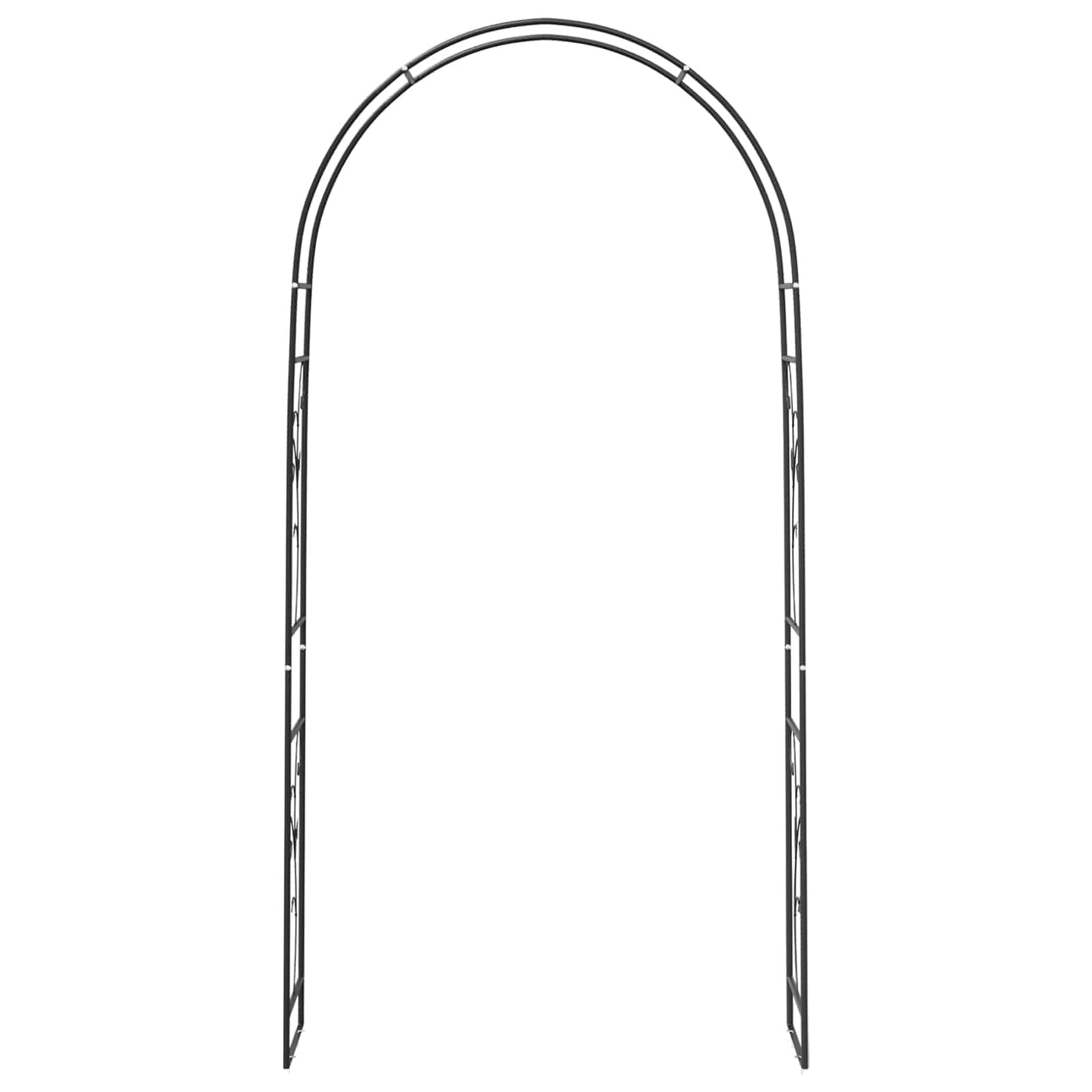 vidaXL Garden Arch Floral Black 115 x 37 x 231 cm