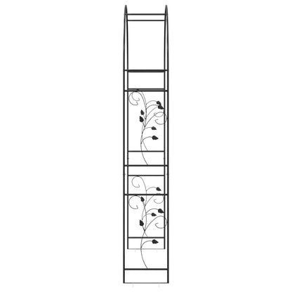 vidaXL Garden Arch Floral Black 115 x 37 x 231 cm