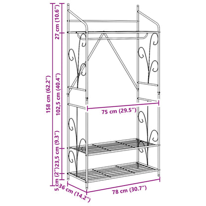 vidaXL Open Wardrobe Plain 78 x 36 x 158 cm