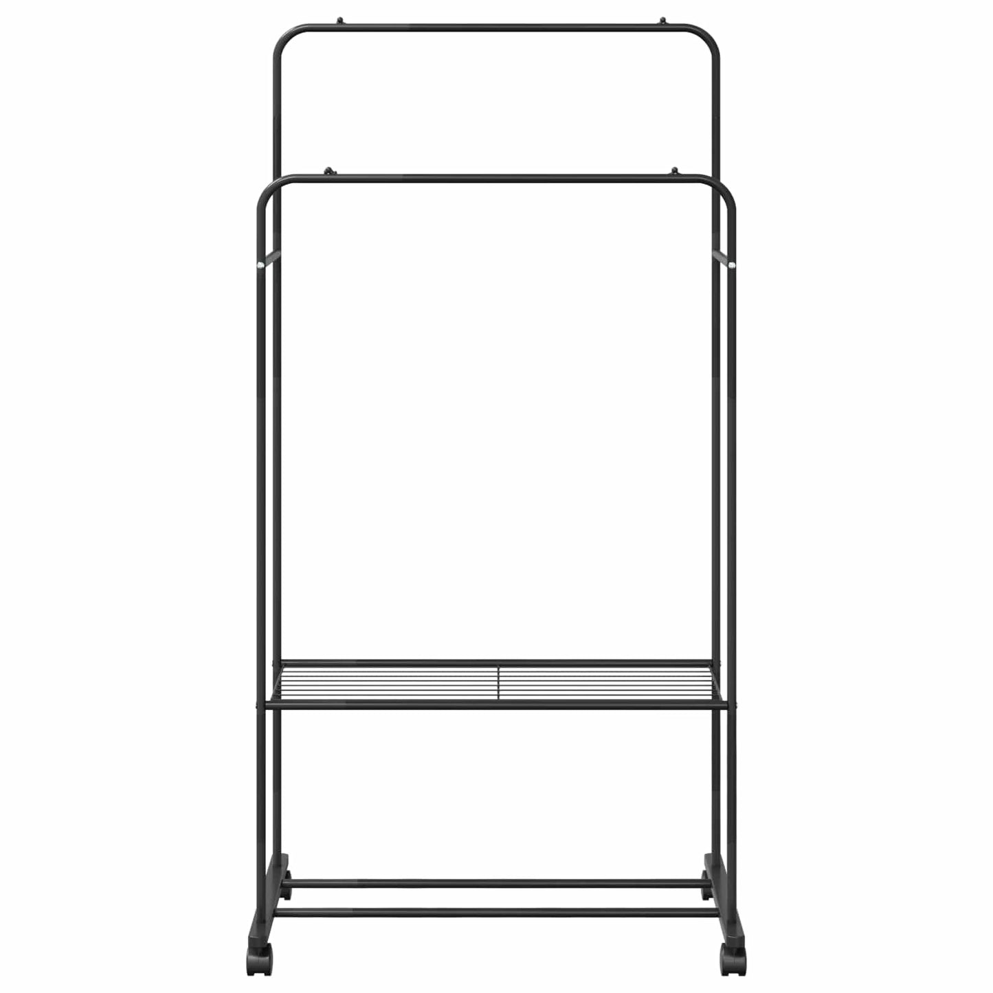 vidaXL Clothes Rack with Shelf with Wheel Black 80 x 53 x 156 cm