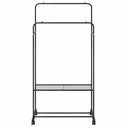 vidaXL Clothes Rack with Shelf with Wheel Black 80 x 53 x 156 cm