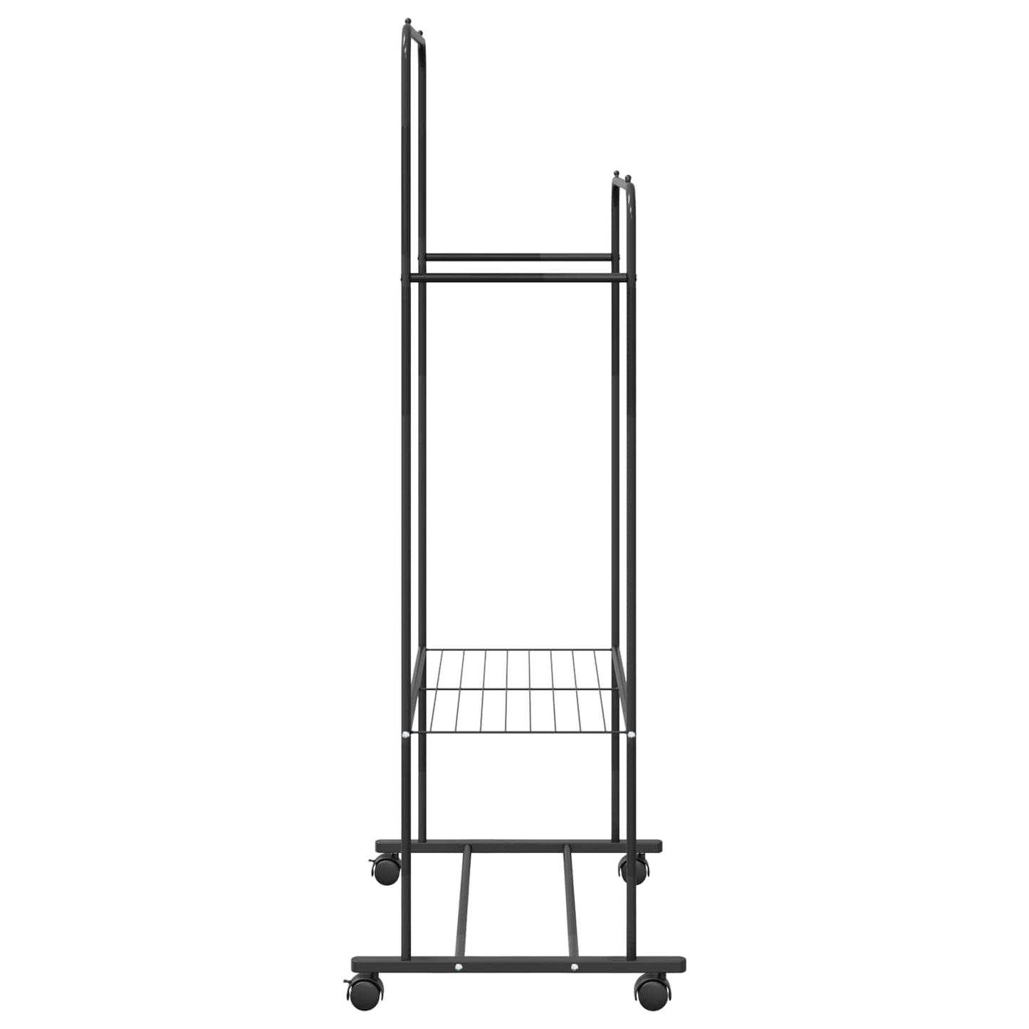 vidaXL Clothes Rack with Shelf with Wheel Black 80 x 53 x 156 cm