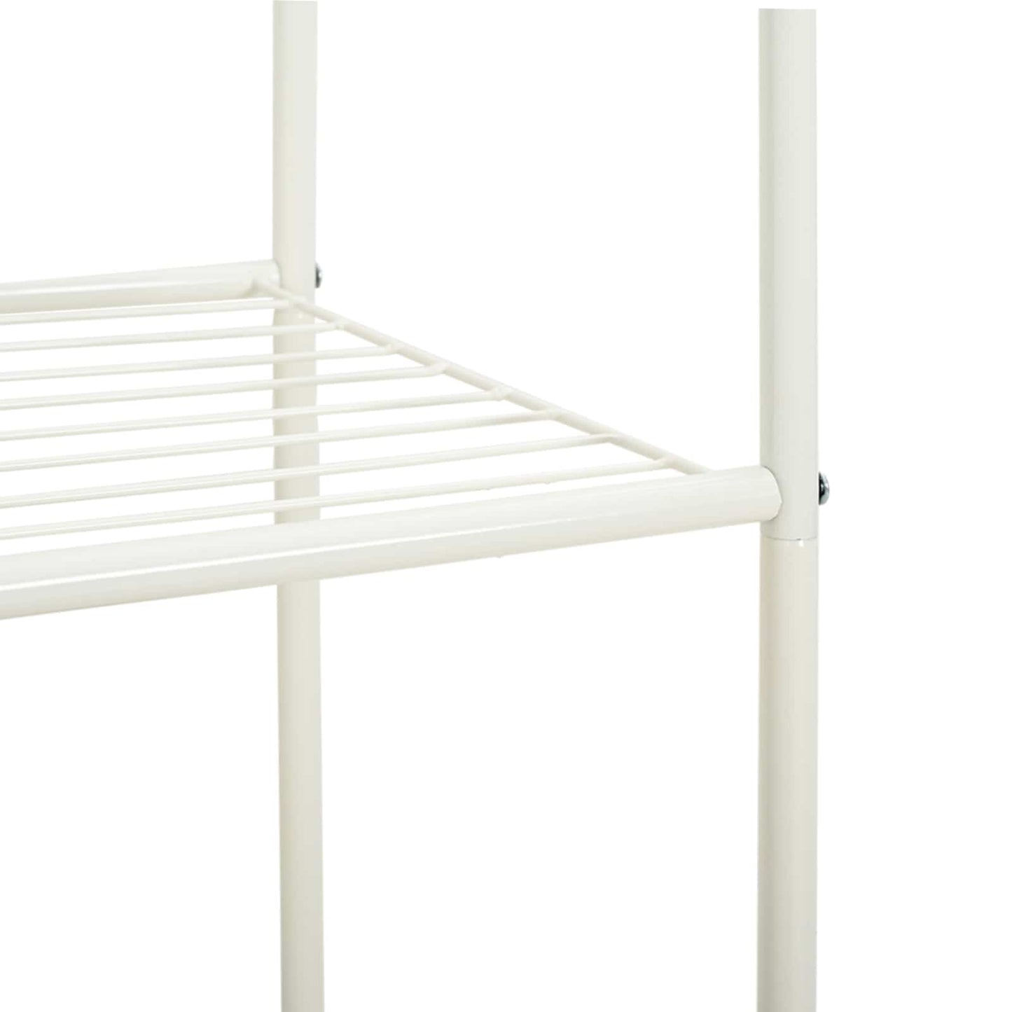 vidaXL Clothes Rack with Shelf with Wheel White 80 x 53 x 156 cm