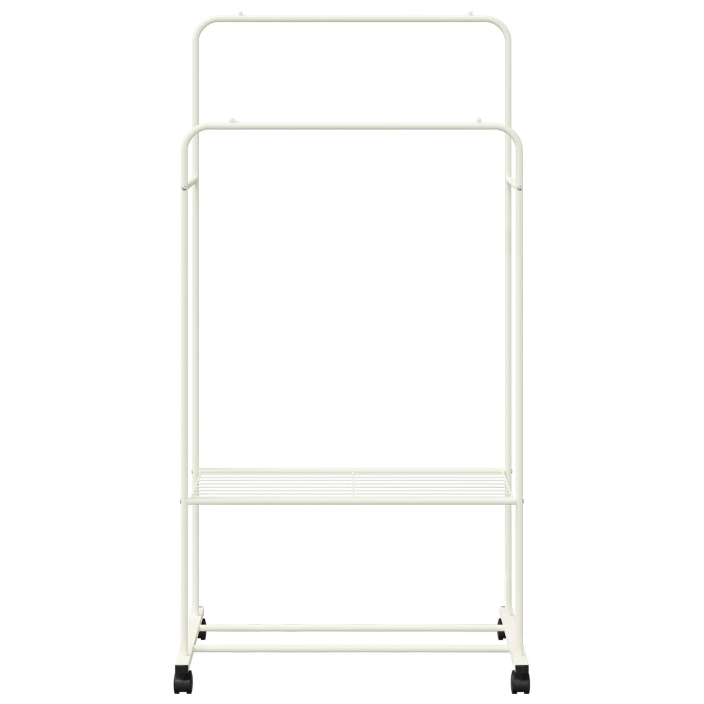 vidaXL Clothes Rack with Shelf with Wheel White 80 x 53 x 156 cm