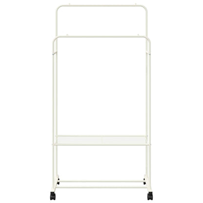 vidaXL Clothes Rack with Shelf with Wheel White 80 x 53 x 156 cm
